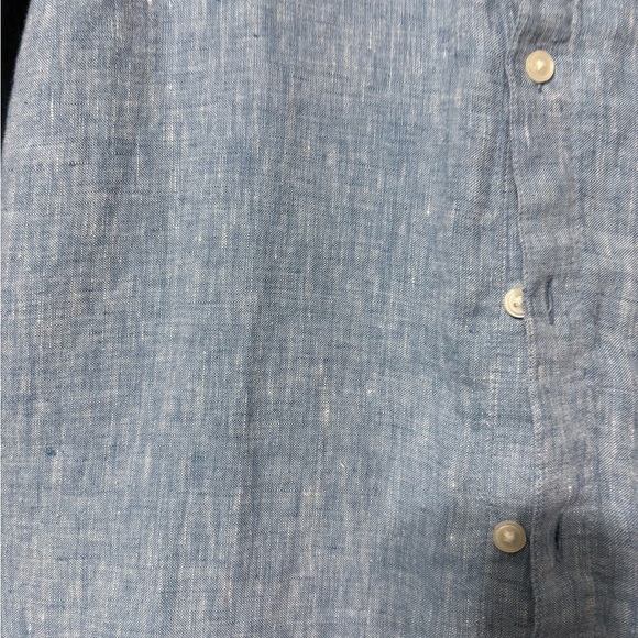 Men’s Abercrombie & Fitch Light Blue Linen Button Down. Long Sleeve. Office - Picture 4 of 11